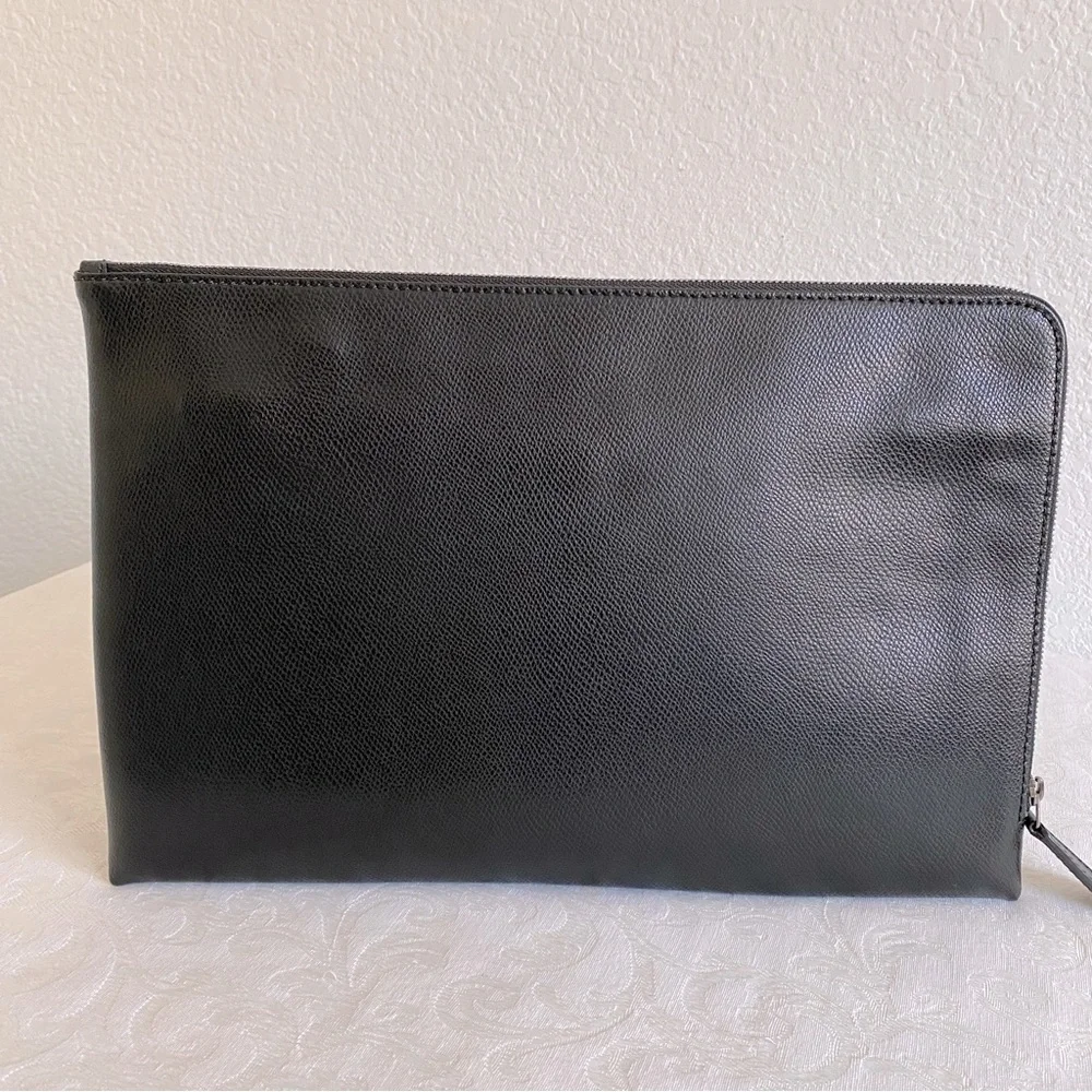 Salvatore Ferragamore black leather laptop document case